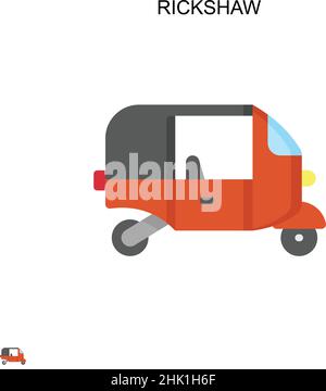 Rickshaw Simple vector icon. Illustration symbol design template for web mobile UI element. Stock Vector