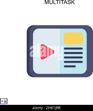 Multitask Simple vector icon. Illustration symbol design template for web mobile UI element. Stock Vector