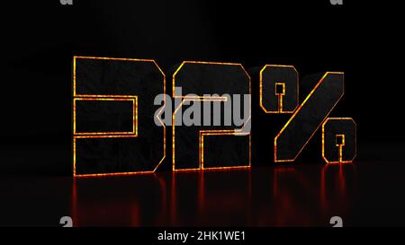 A 3d rendering of a 32 percent on a black background Stock Photo