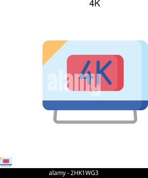 4k Simple vector icon. Illustration symbol design template for web mobile UI element. Stock Vector