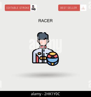 Racer Simple vector icon. Stock Vector