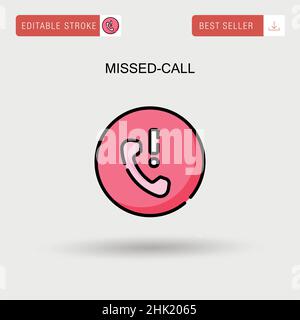 Missed-call Simple vector icon. Stock Vector