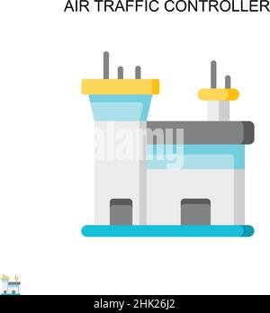 Air traffic controller Simple vector icon. Illustration symbol design template for web mobile UI element. Stock Vector