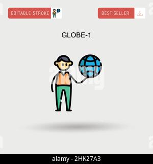 Globe-1 Simple vector icon. Stock Vector