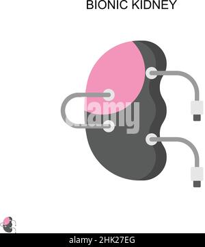 Bionic kidney Simple vector icon. Illustration symbol design template for web mobile UI element. Stock Vector