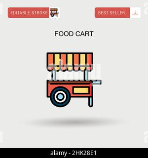 Food cart Simple vector icon. Stock Vector