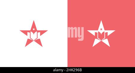 Modern and professional book star logo design Stock Vector