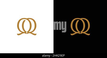 Modern and luxury letter QQ initials logo design Stock Vector
