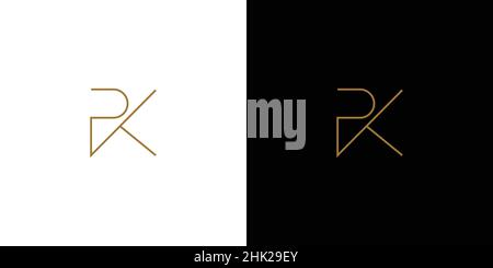 Modern and luxury letter PK initials logo design Stock Vector