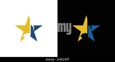 Modern and elegant music star logo design Stock Vector