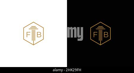 Modern and luxurious FB initials logo design 1 Stock Vector