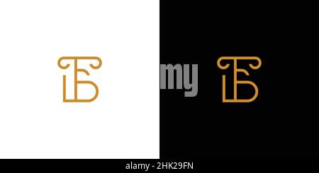 Modern and luxurious FB initials logo design Stock Vector