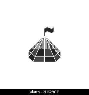 Unique and attractive diamond tent logo design Stock Vector