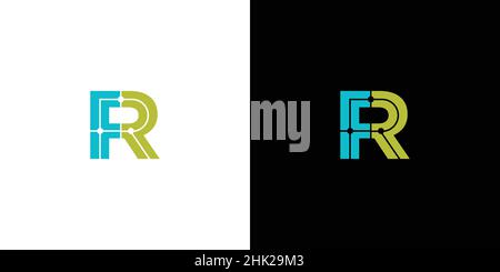 Modern and sophisticated FR letter initials logo design Stock Vector
