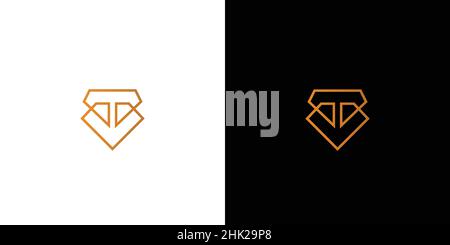 Modern and minimalist 2 diamond logo design Stock Vector