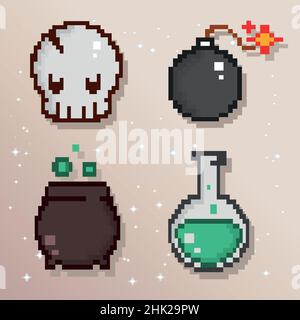 pixel video game Stock Vector