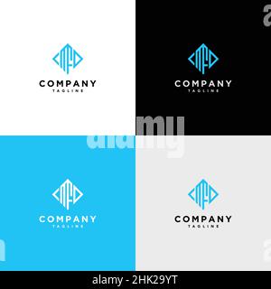 Cool and modern logo initials CMFD design Stock Vector