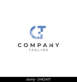 A logo with the initials letter GT  modern and sophisticated Stock Vector