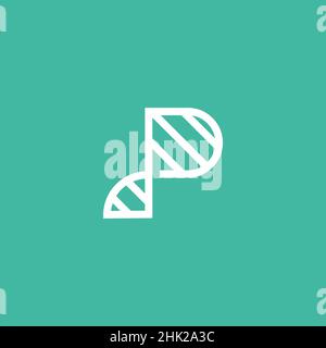 A logo with the initials of the letter P, modern and professional medical design Stock Vector
