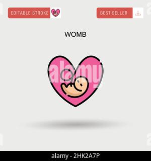 Womb Simple vector icon. Stock Vector