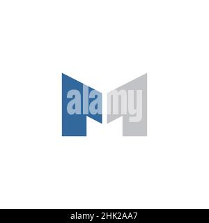 Logo with letter initials M is combined with the number 1 elegant and modern 1 Stock Vector
