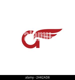 The letter A's initials logo is combined with a modern and strong wing icon 2 Stock Vector