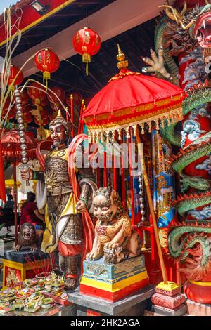 Kuta, Bali, Indonesia - February, 1, 2022. Vihara Dharmayana, Chinese Buddhist temple, Chinese-Indonesian community celebrating Chinese Lunar New Year Stock Photo
