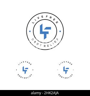 Modern sophisticated and professional LF initials logo Stock Vector