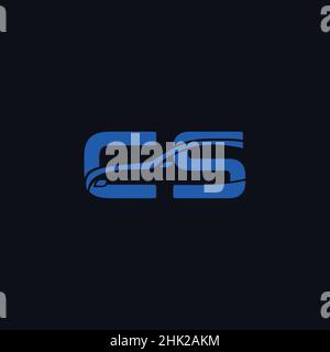 Modern and sophisticated car logo initials with the letters CS Stock Vector