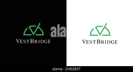 A modern and elegant bridge logo design Stock Vector