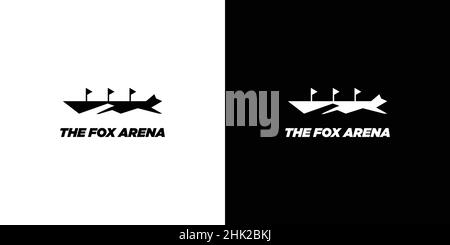 Fox arena logo design modern, attractive suitable for the world of entertainment Stock Vector