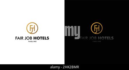 FJH hotel initials logo is modern and luxurious design Stock Vector