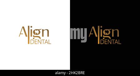 logo align dental simple and modern Stock Vector