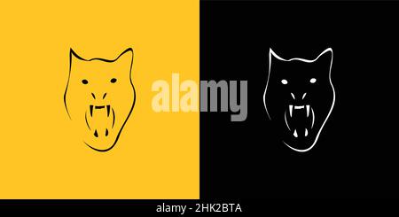 Cool and attractive panther animal illustration logo design Stock Vector