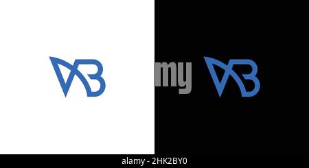 A modern and professional logo with the initials of the letters VB Stock Vector