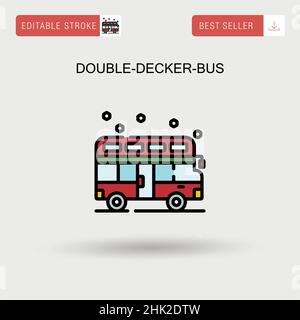 Double-decker-bus Simple vector icon. Stock Vector