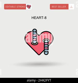 Heart-8 Simple vector icon. Stock Vector