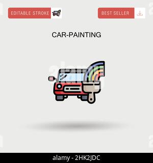 Car-painting Simple vector icon. Stock Vector