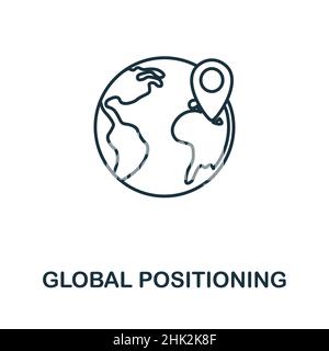 Global Positioning icon. Line element from production management collection. Linear Global Positioning icon sign for web design, infographics and more Stock Vector