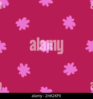 Minimalistic style seamless pattern with botanic flower elements. Bud silhouettes floral shapes. Graphic design for wrapping paper and fabric textures Stock Vector