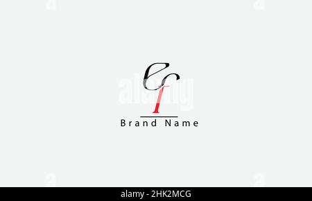 EF FE E F abstract vector logo monogram template Stock Vector