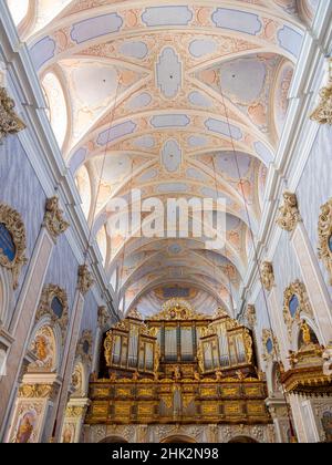 The collegiate church, the interior. Gottweig Abbey, a UNESCO World Heritage Site, Wachau, Lower Austria. (Editorial Use Only) Stock Photo