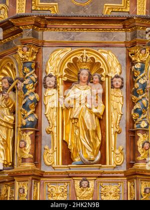 The collegiate church, the interior. Gottweig Abbey, a UNESCO World Heritage Site, Wachau, Lower Austria. (Editorial Use Only) Stock Photo