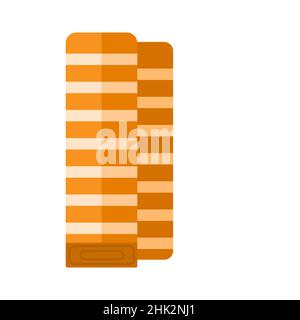 Fabric roll in striped isolated on white background. Design vector illustration. Stock Vector