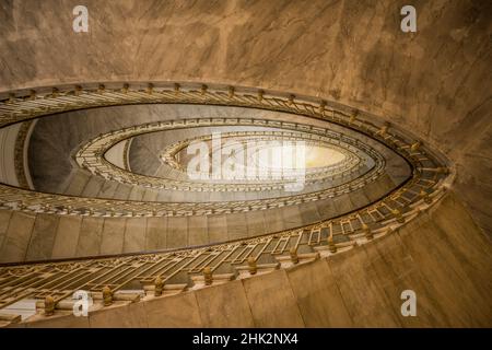 Europe, Italy, Naples. Abstract of spiral staircase. Stock Photo