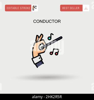 Conductor Simple vector icon. Stock Vector