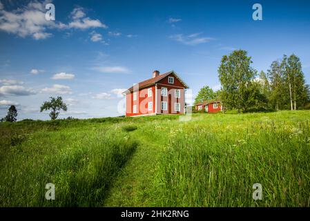 Sweden, Varmland, Marbacka, estate of first female writer to win the Noble Prize of Literature, Selma Lagerlof, red house Stock Photo