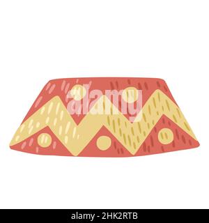 Circus podium isolated on white background. Yellow and red carnival prop for shows. Design vector illustration. Stock Vector
