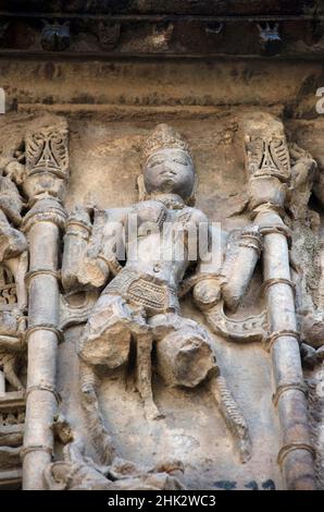 Carved Hira Bhagol, the Eastern gate named after it's architect; Hiradhar, located in Dabhoi, Gujarat, India Stock Photo