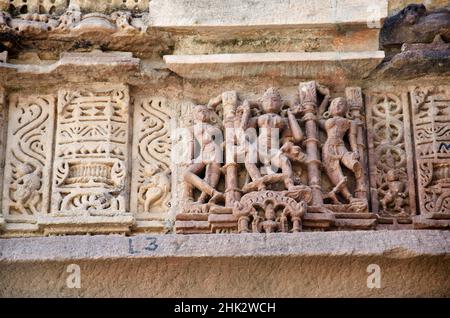 Carved Hira Bhagol, the Eastern gate named after it's architect; Hiradhar, located in Dabhoi, Gujarat, India Stock Photo